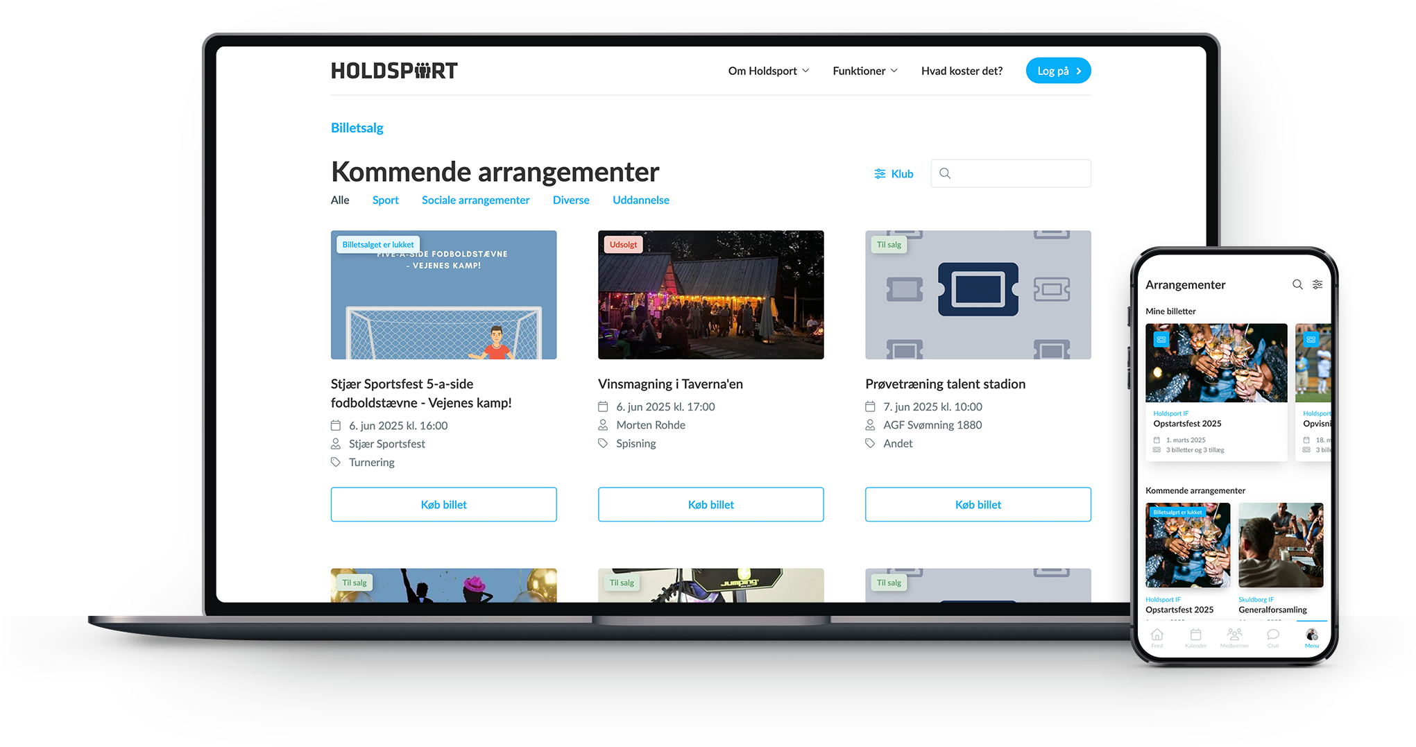 Événements et vente de billets de la fédération dans SportMember — sur le web et dans l'application
